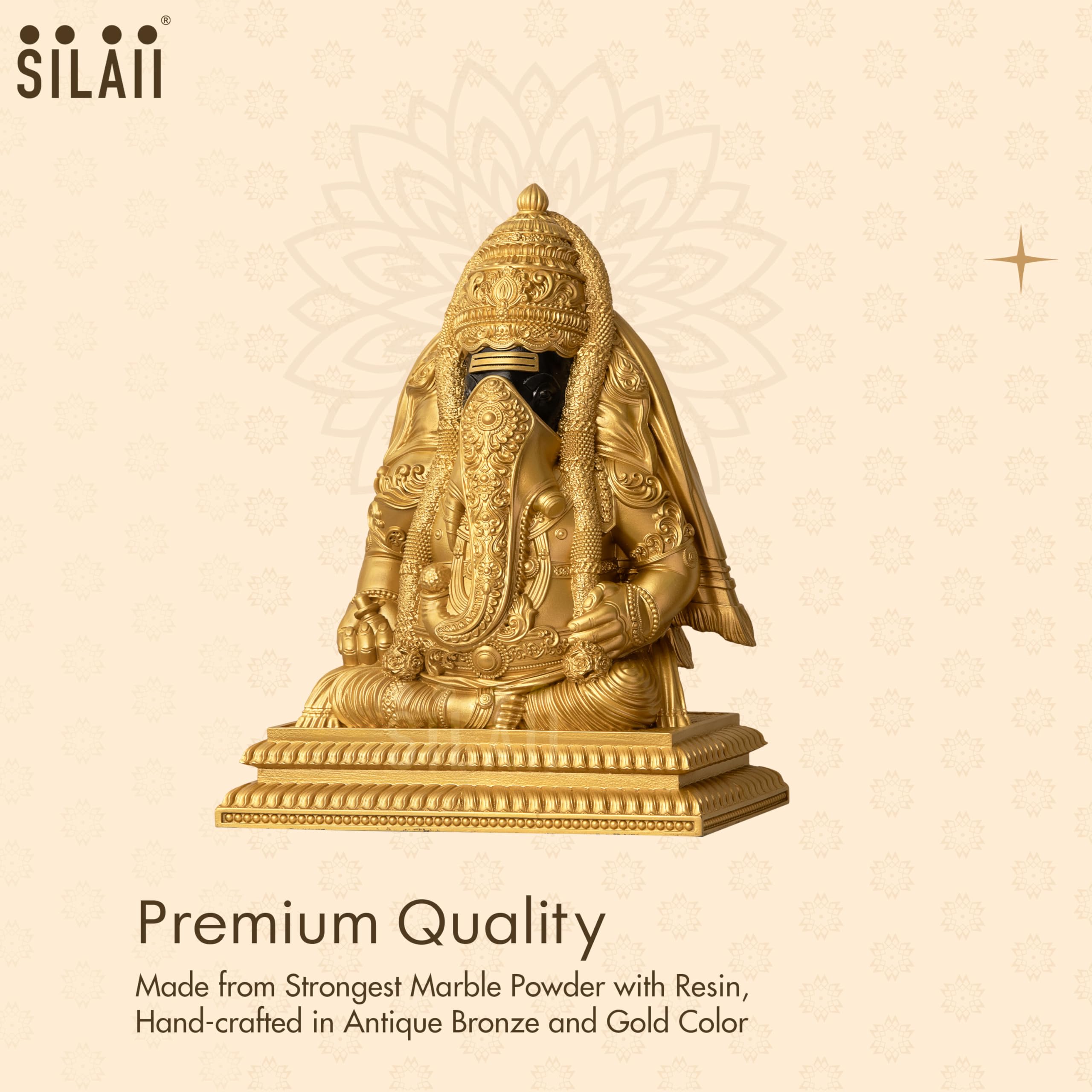 Silaii Pillayarpatti Karpaga Vinayagar Idol  Sacred Wish-Granting Ganesha Murti Showpiece & Statue For Home Decor, Pooja Room, H